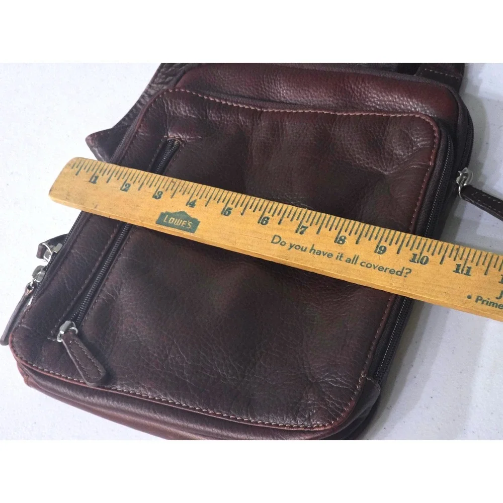 Osgoode Marley Genuine Leather Dark Brown Crossbody Messenger Bag Multi-Pocket